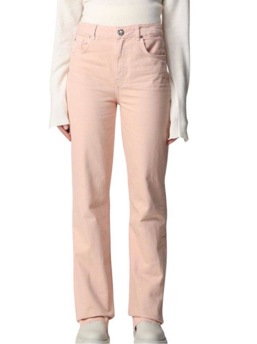 LIU JO MILANO High-Rise Straight Leg Women's Jeans - Blush Pink - Picture 3 of 9